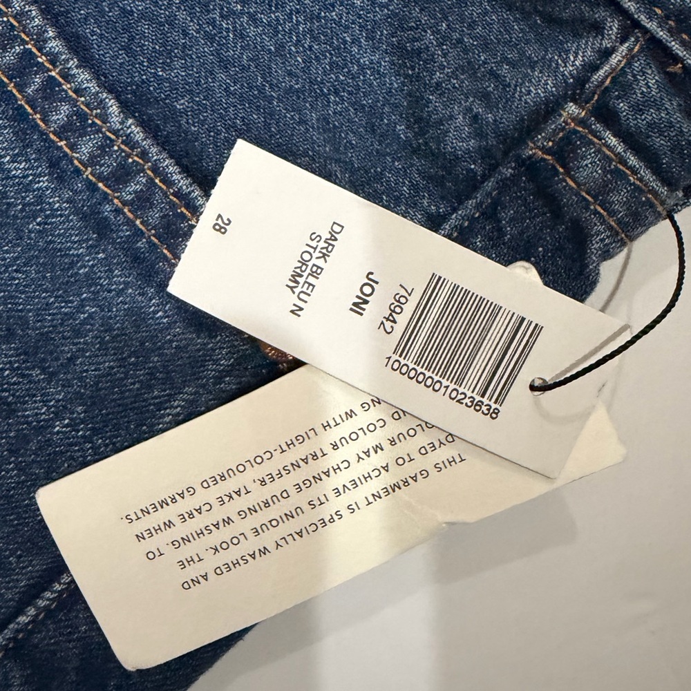 Denim Forum Aritzia Joni Dark Blue Stormy High Rise Loose Jeans 28 - Picture 5 of 7